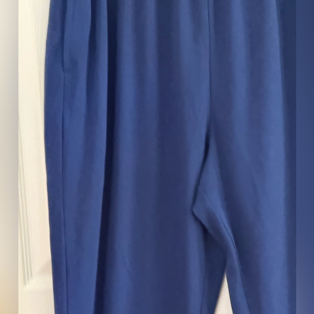 Navy Blue Knit Pants size L Tall - Picture 3 of 11